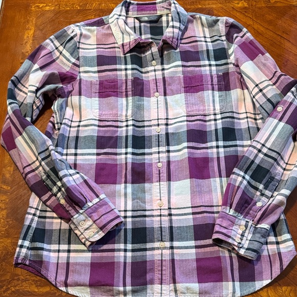 The North Face Tops - The North Face Purple Plaid Casual Shirt
